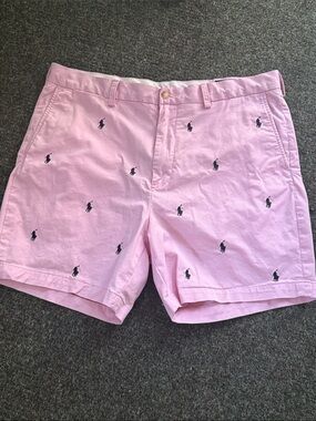 Polo Ralph Lauren pink navy blue all over pony shorts